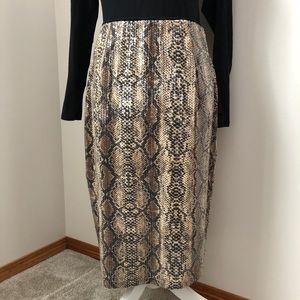 Midi Snake Print Skirt